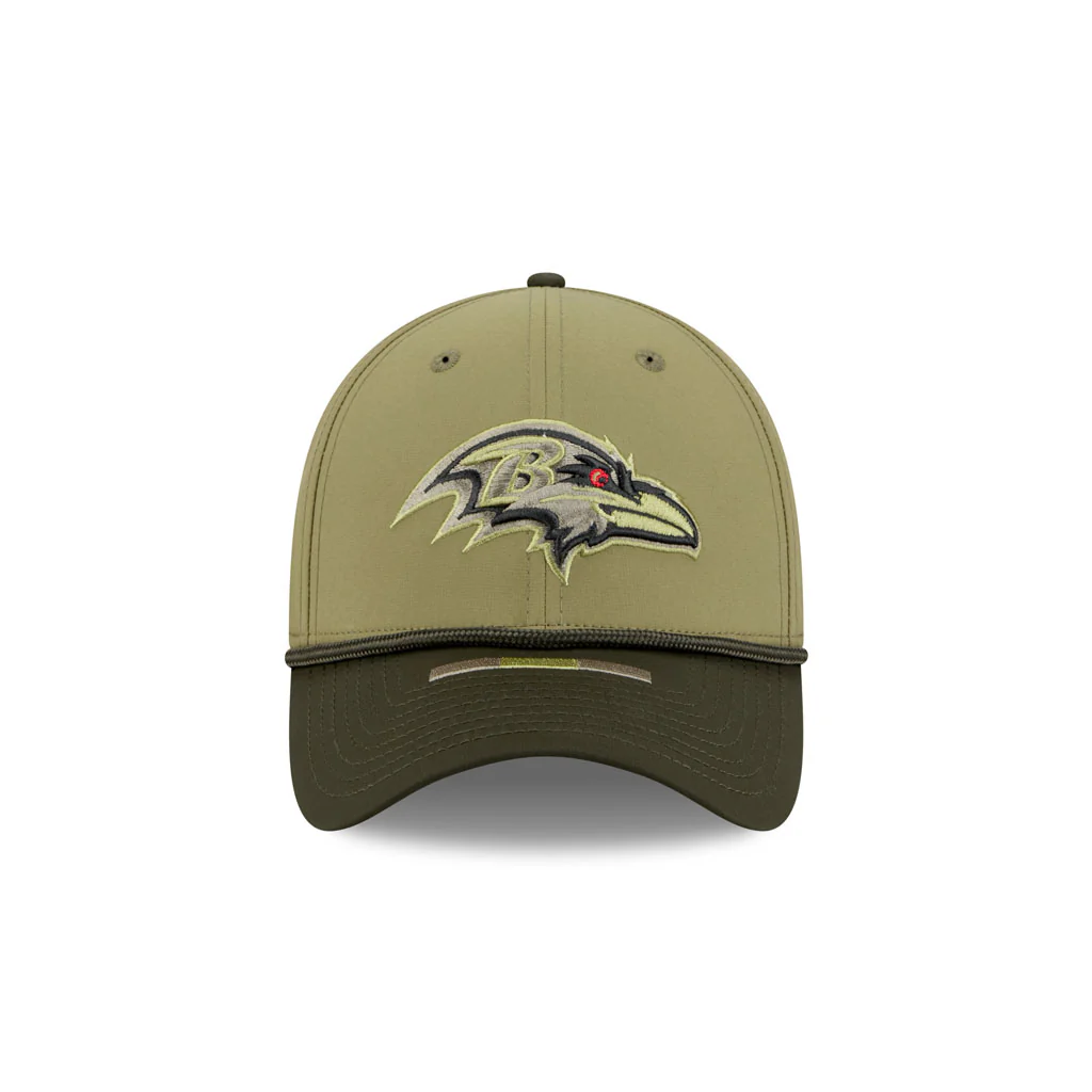 NFL Baltimore Ravens New Era 2025 Salute to Service 39THIRTY Flex Fit Hat - Green - Image 2