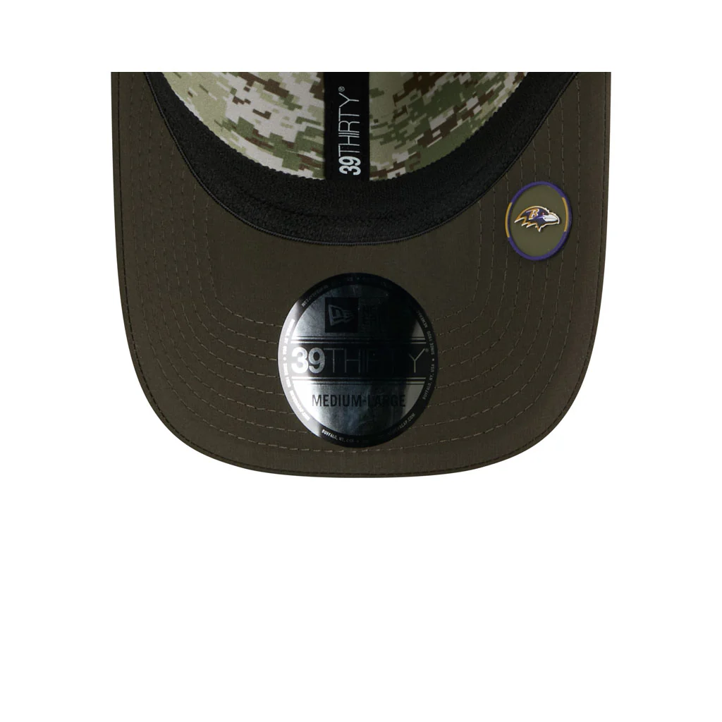 NFL Baltimore Ravens New Era 2025 Salute to Service 39THIRTY Flex Fit Hat - Green - Image 5
