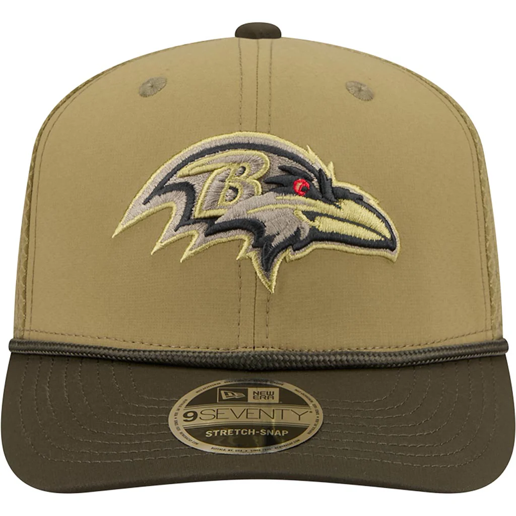 NFL Baltimore Ravens New Era 2025 Salute to Service 9SEVENTY Stretch-Snapback Hat - Green - Image 3