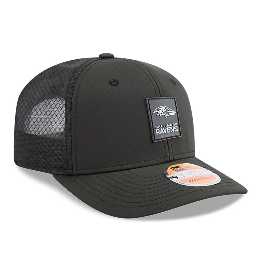NFL Baltimore Ravens New Era 2025 Sideline 9SEVENTY Stretch-Snapback Hat - Black - Image 2
