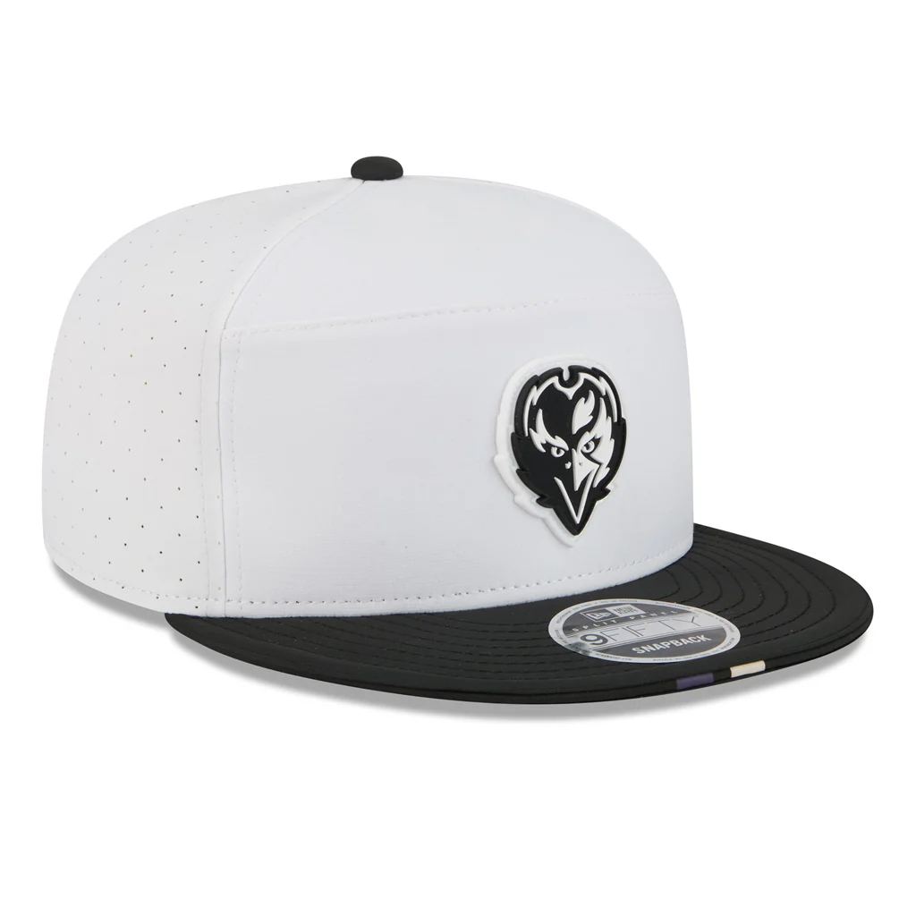 NFL Baltimore Ravens New Era 2025 Training 9FIFTY Split Panel Snapback Hat - White - Image 2