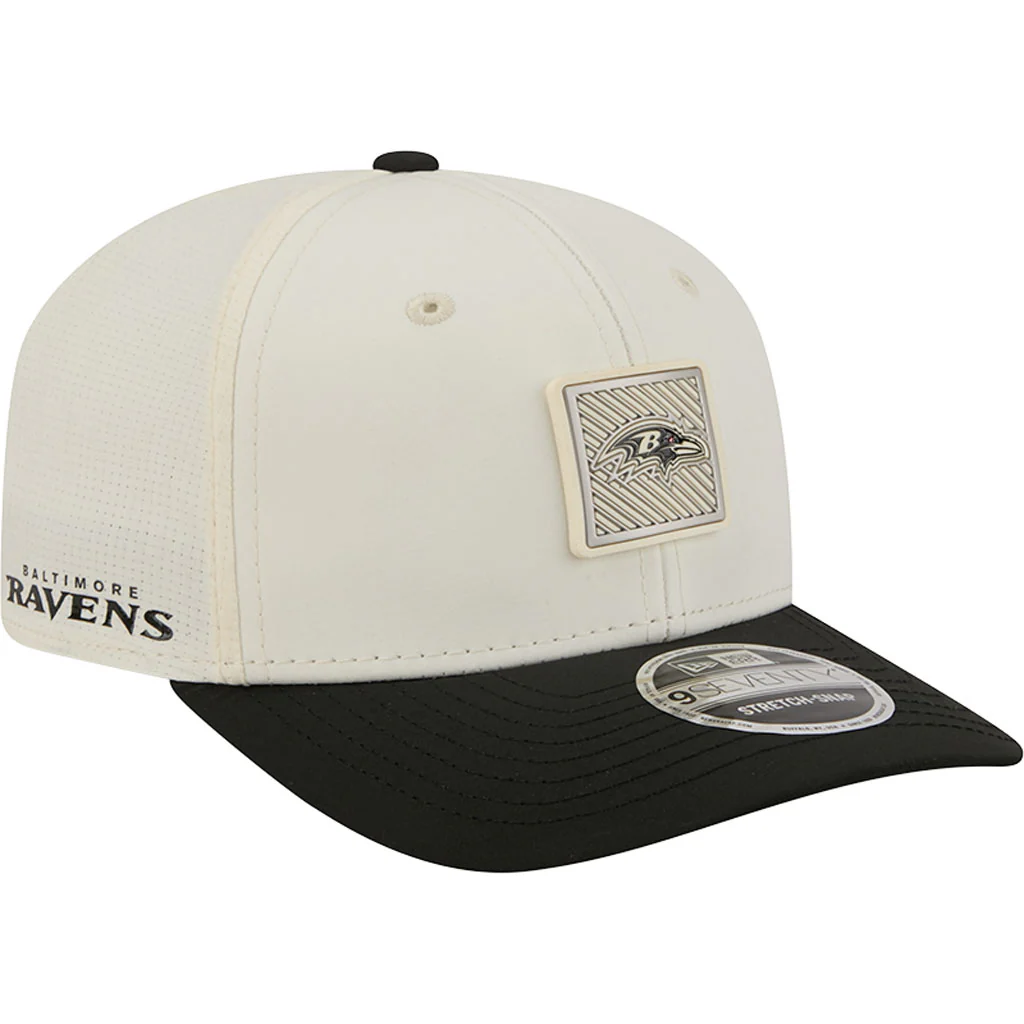 NFL Baltimore Ravens New Era 2026 Training 9SEVENTY Stretch Snapback Hat - Cream - Image 2