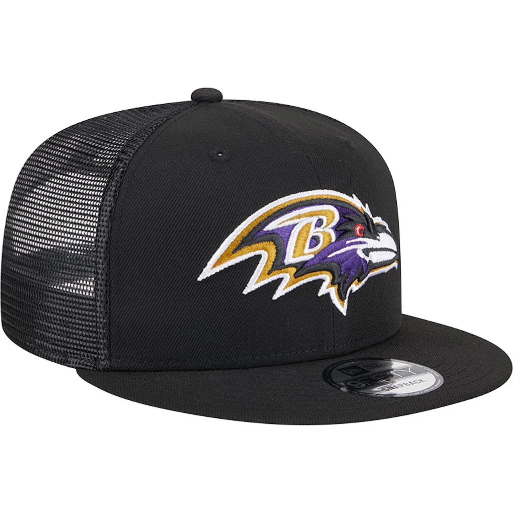 NFL Baltimore Ravens New Era 9FIFTY Snapback Trucker Hat - Black - Image 2