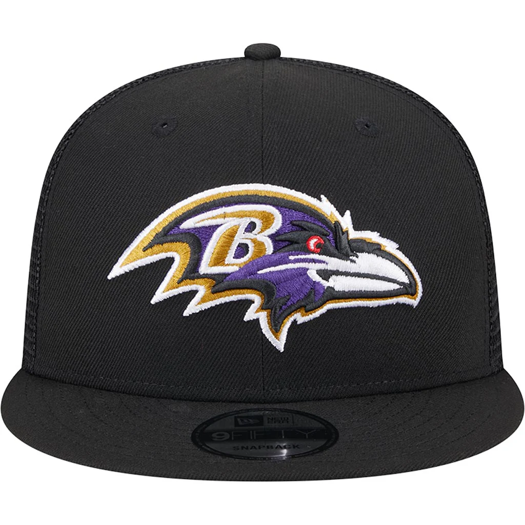 NFL Baltimore Ravens New Era 9FIFTY Snapback Trucker Hat - Black - Image 3