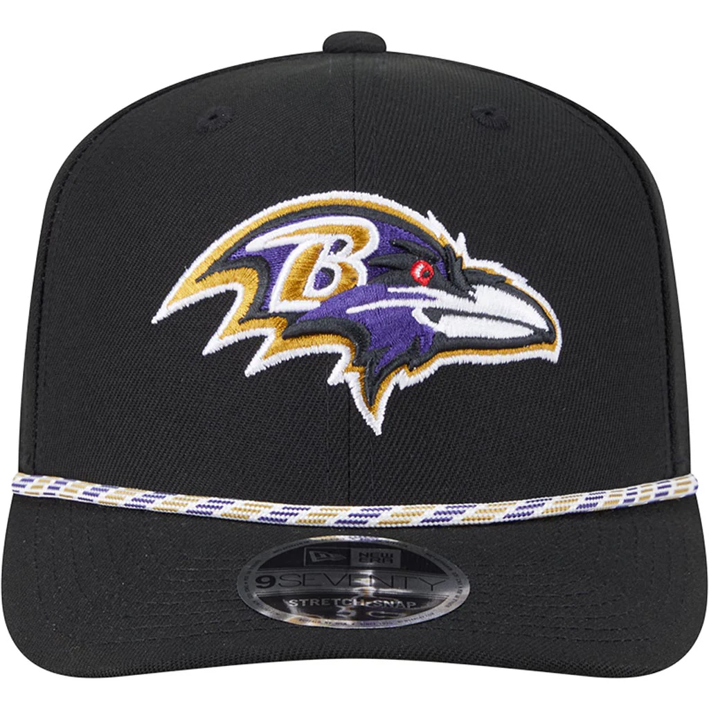 NFL Baltimore Ravens New Era Multi Rope 9SEVENTY Stretch-Snapback Hat - Black - Image 3