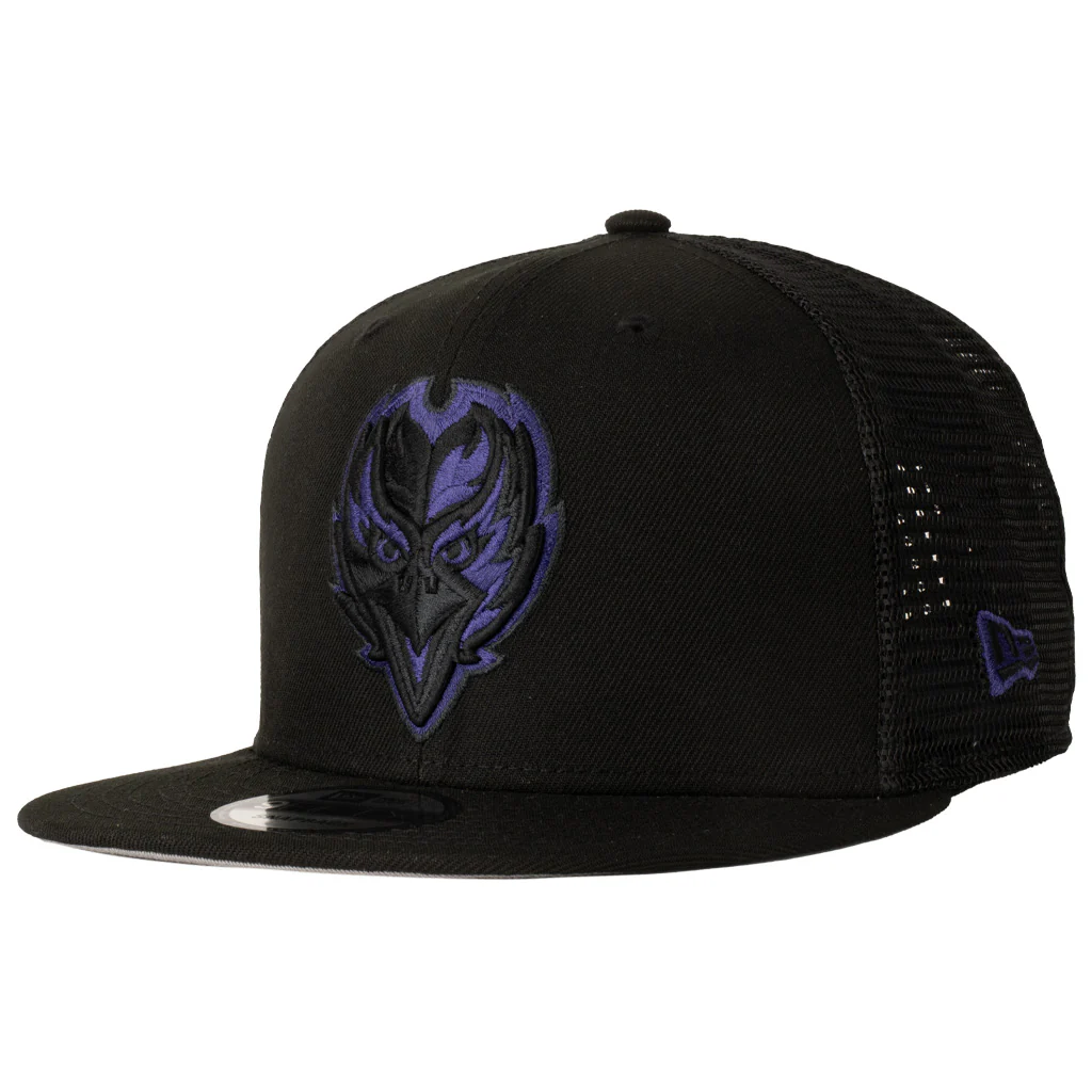 NFL Baltimore Ravens New Era Shadowline 9FIFTY Snapback Trucker Hat - Black