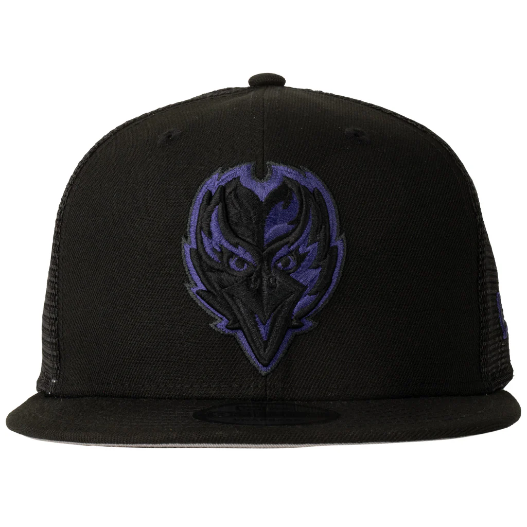 NFL Baltimore Ravens New Era Shadowline 9FIFTY Snapback Trucker Hat - Black - Image 2