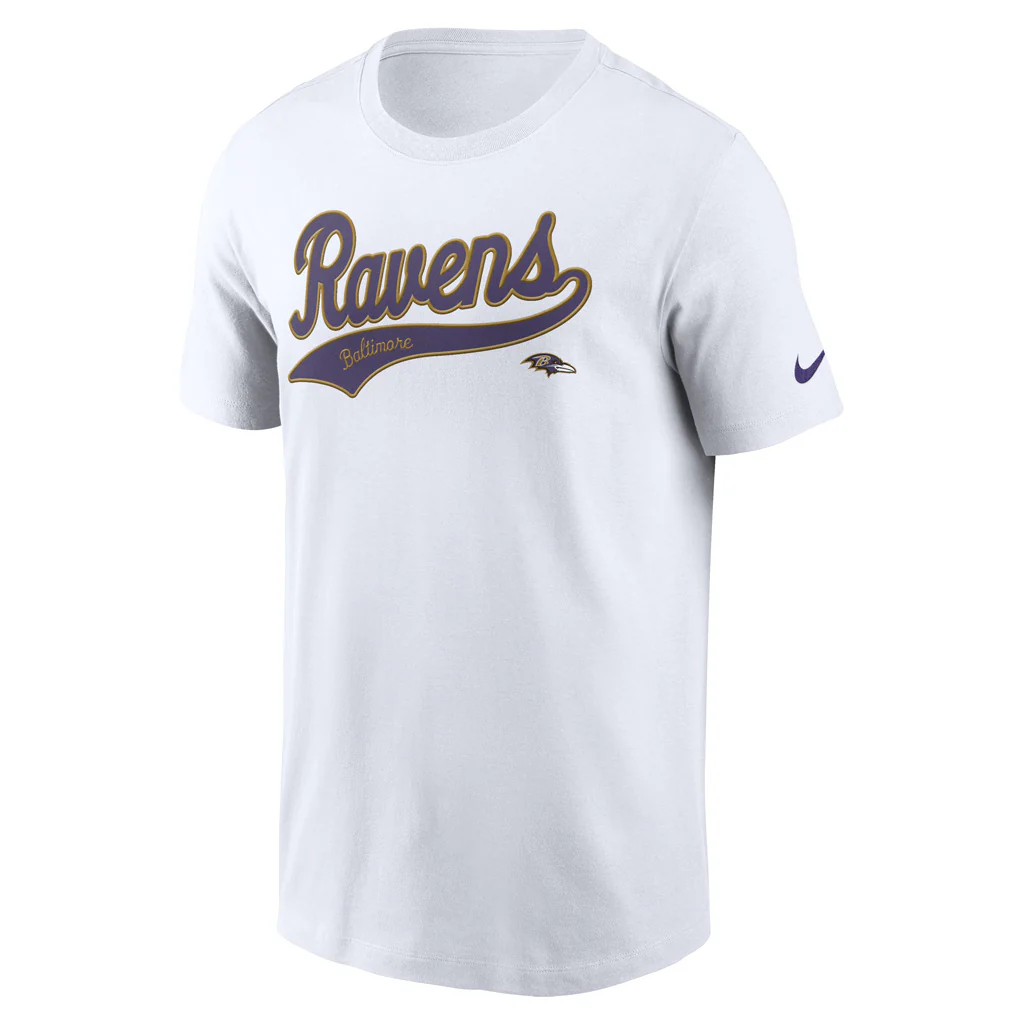 NFL Baltimore Ravens Nike Rewind Tailsweep T-Shirt - Image 2