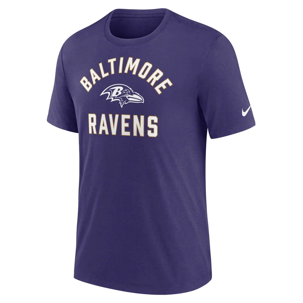 NFL Baltimore Ravens Nike Tri-Blend Rewind T-Shirt - Purple - Image 2