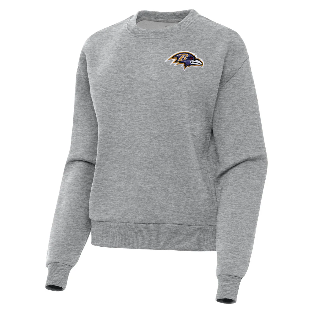 NFL Baltimore Ravens Women's Antigua Victory Crewneck Sweater - Heather gray