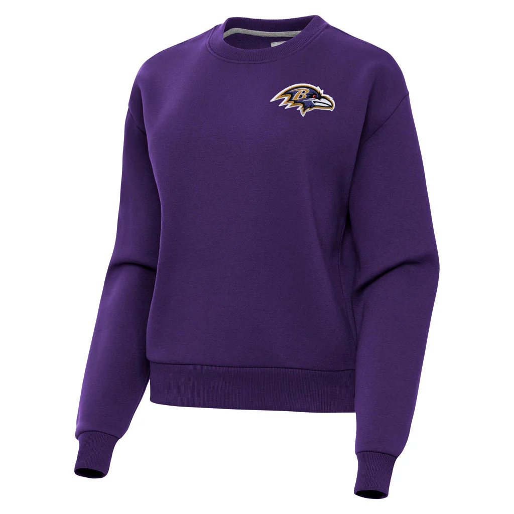 NFL Baltimore Ravens Women's Antigua Victory Crewneck Sweater - Purple