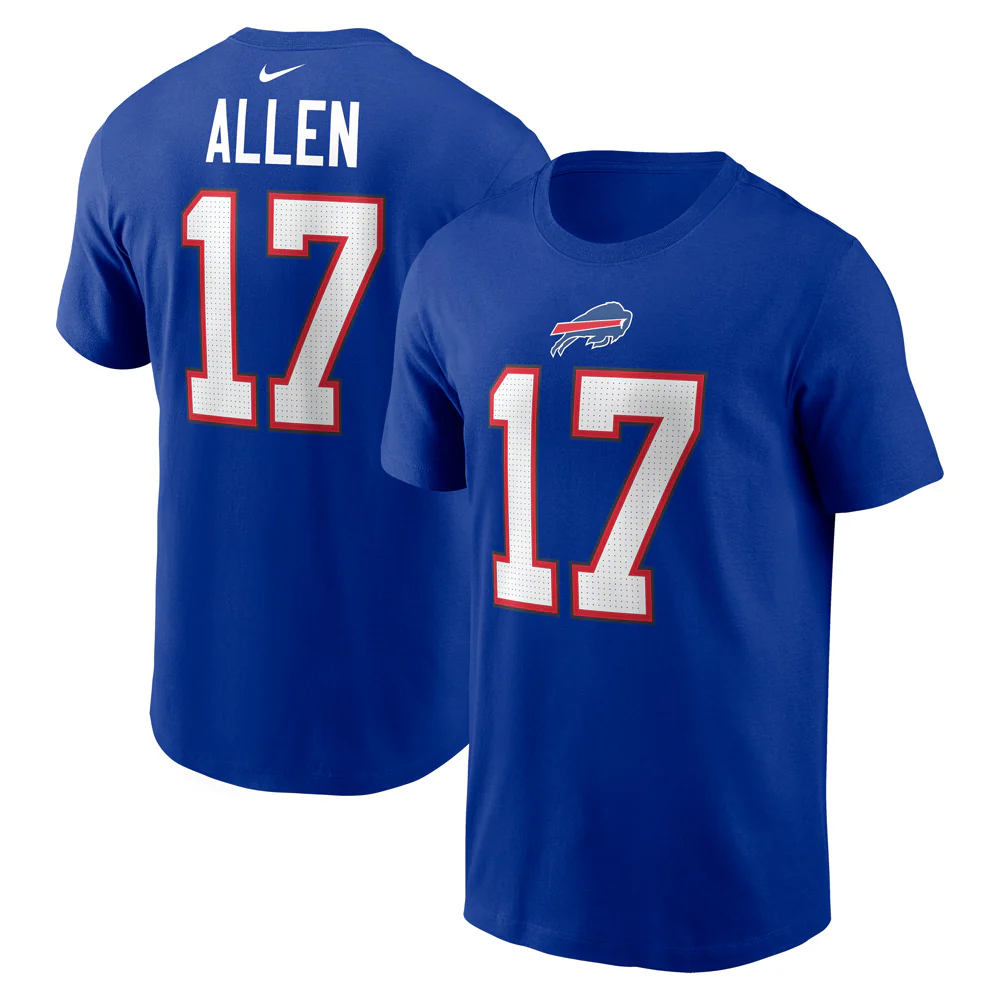 NFL Buffalo Bills Josh Allen Nike Name & Number T-Shirt - Blue