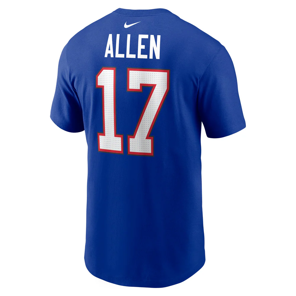 NFL Buffalo Bills Josh Allen Nike Name & Number T-Shirt - Blue - Image 3