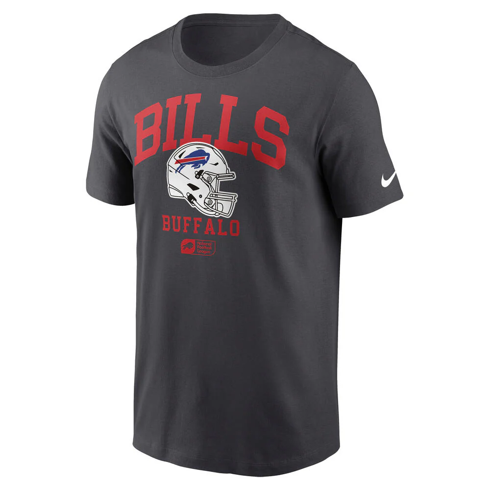 NFL Buffalo Bills Nike Helmet Stack Essential T-Shirt - Charcoal - Image 2