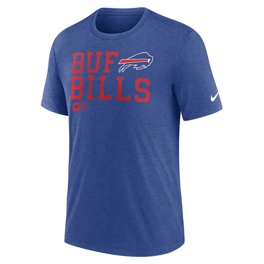 NFL Buffalo Bills Nike Lock Up Tri-Blend T-Shirt - Blue - Image 2