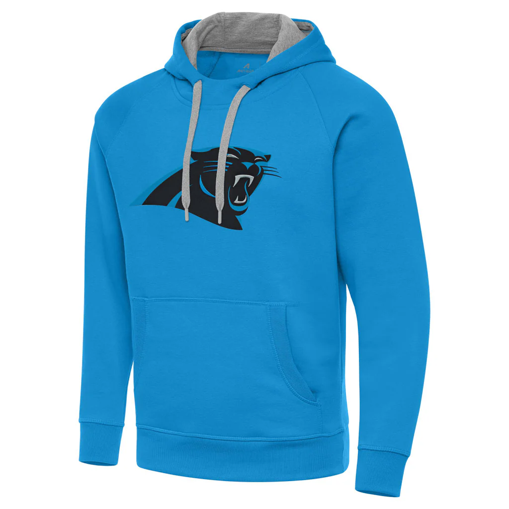 NFL Carolina Panthers Antigua Full Front Victory Pullover Hoodie - Blue - Image 3