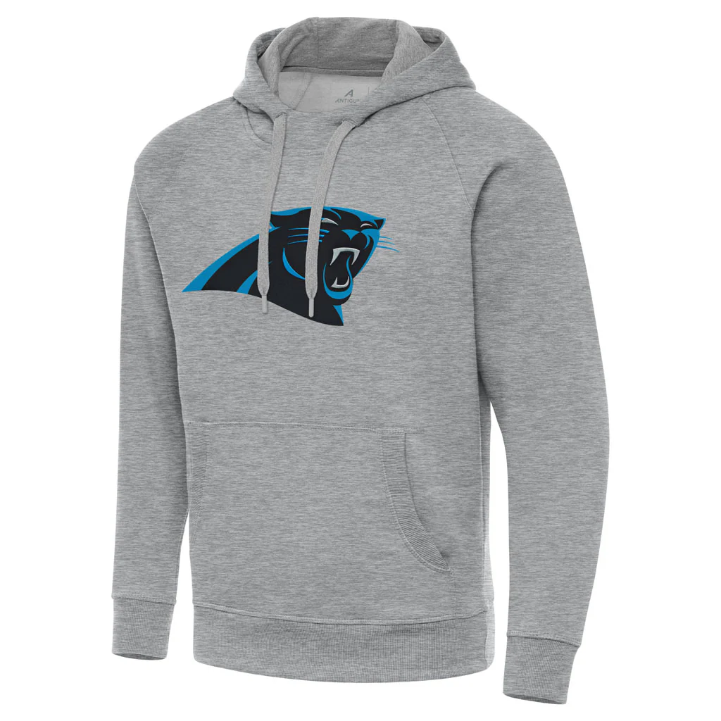 NFL Carolina Panthers Antigua Full Front Victory Pullover Hoodie - Heather gray - Image 2