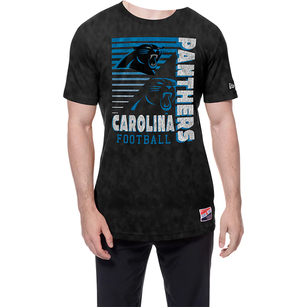 NFL Carolina Panthers New Era Throwback Wash T-Shirt - Black