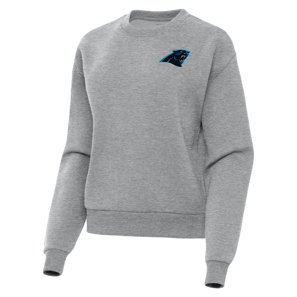 NFL Carolina Panthers Women's Antigua Victory Crewneck Sweater - Heather gray