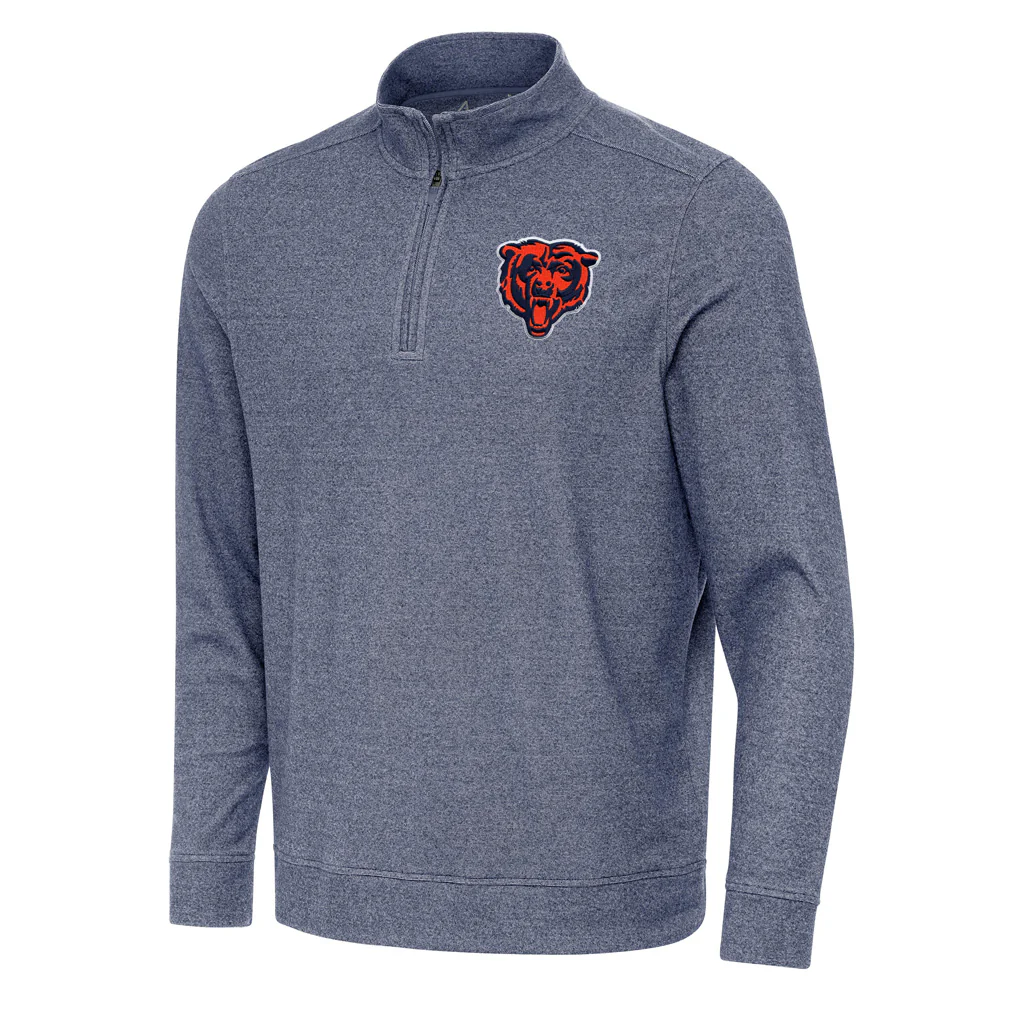 NFL Chicago Bears Antigua Alternate Subtle 1/4 Zip Pullover Jacket - Navy