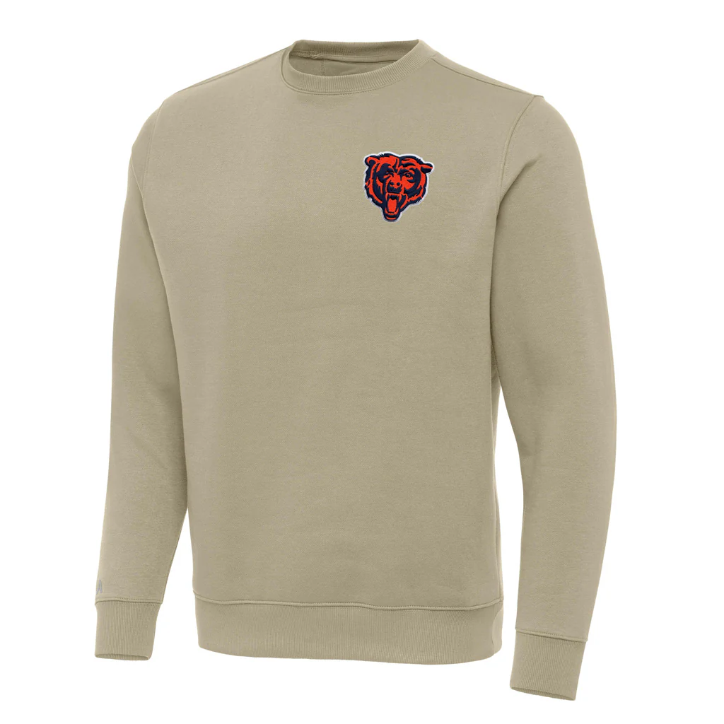 NFL Chicago Bears Antigua Alternate Victory Crewneck Sweater - Khaki