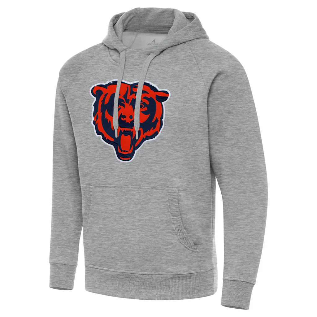 NFL Chicago Bears Antigua Full Front Alternate Victory Pullover Hoodie - Heather gray - Image 3