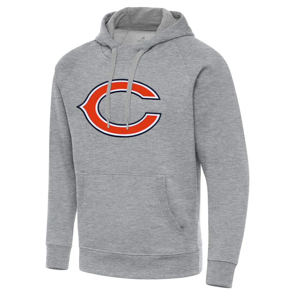 NFL Chicago Bears Antigua Full Front Victory Pullover Hoodie - Heather gray - Image 2