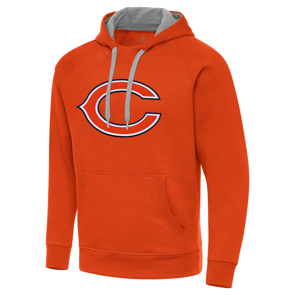NFL Chicago Bears Antigua Full Front Victory Pullover Hoodie - Orange - Image 2