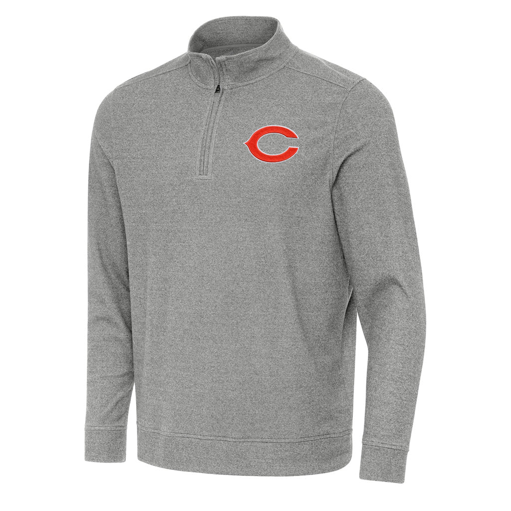 NFL Chicago Bears Antigua Subtle 1/4 Zip Pullover Jacket - Heather black