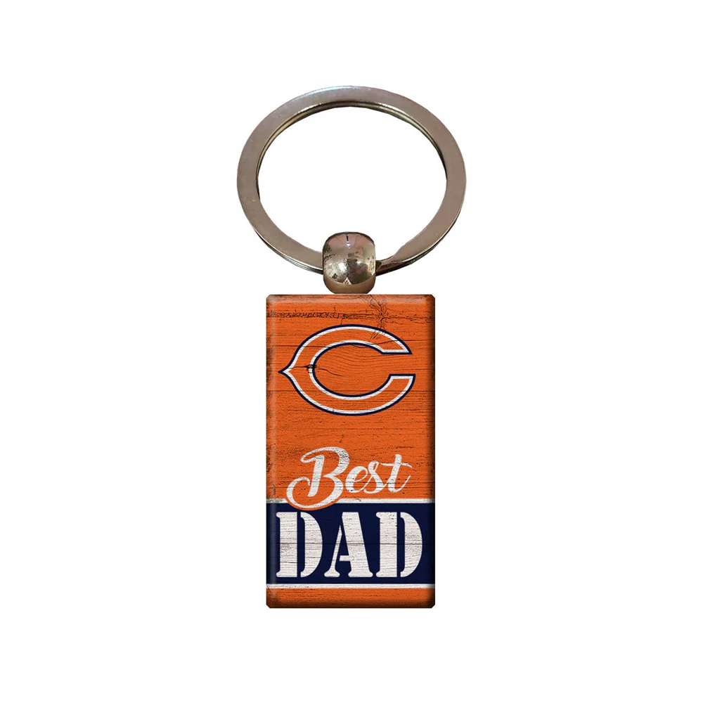 NFL Chicago Bears Fan Creations Best Dad Wooden Keychain