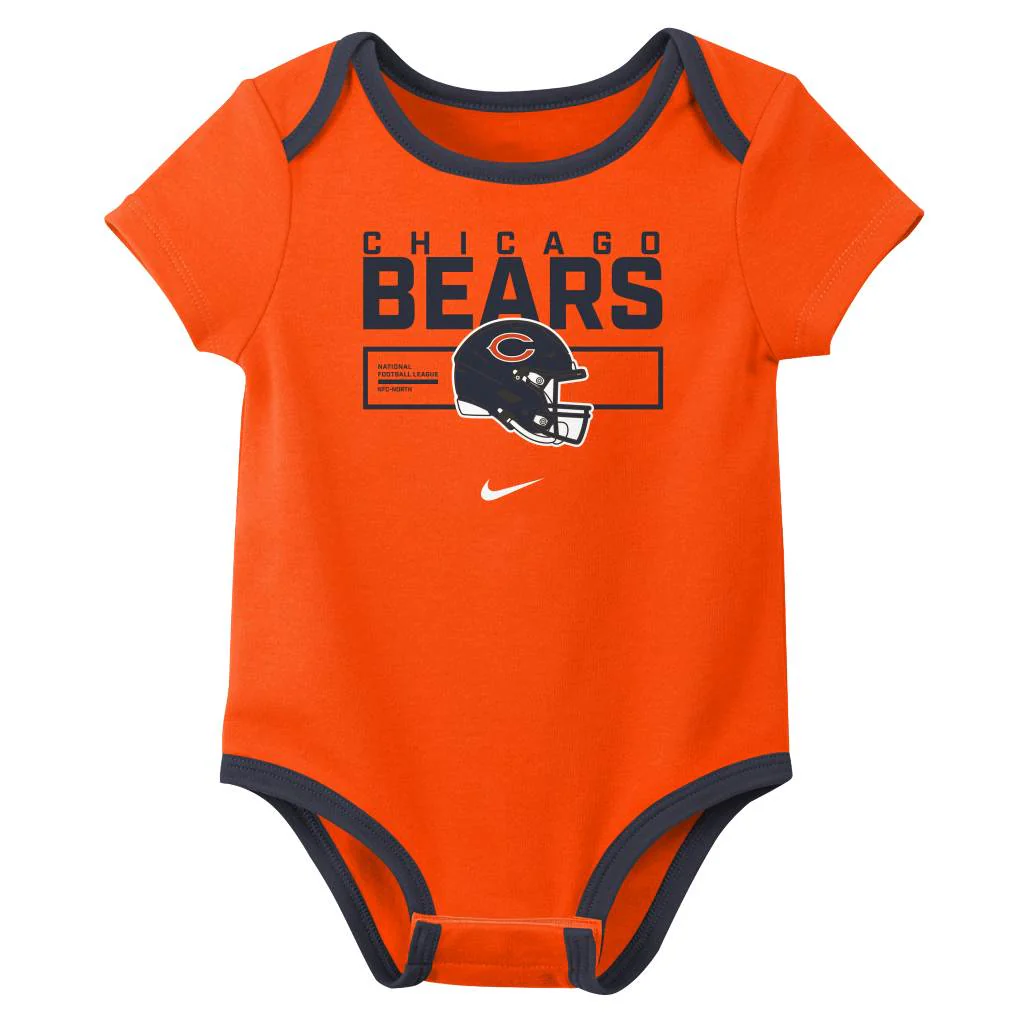 NFL Chicago Bears Infant Nike 2025 Creeper 3-Piece Onesie Set - Navy - Image 3