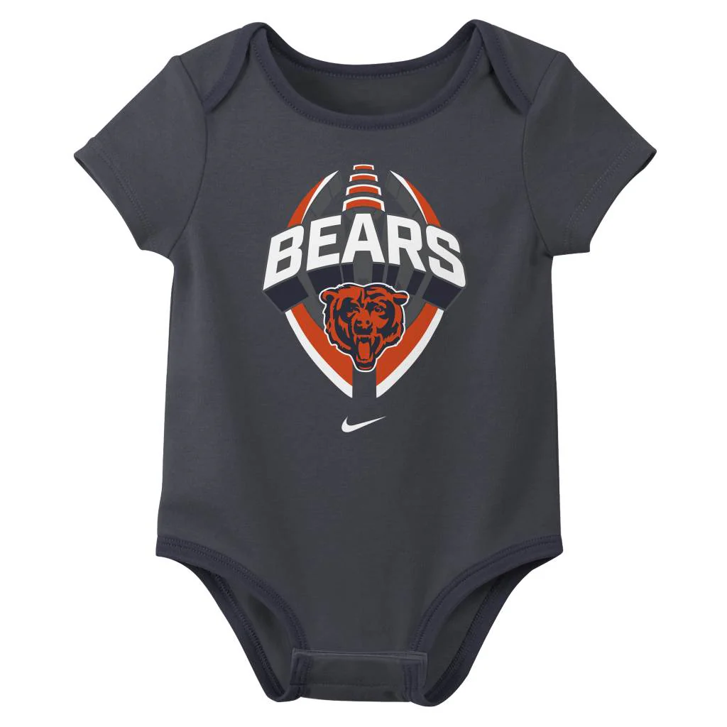 NFL Chicago Bears Infant Nike 2025 Creeper 3-Piece Onesie Set - Navy - Image 4