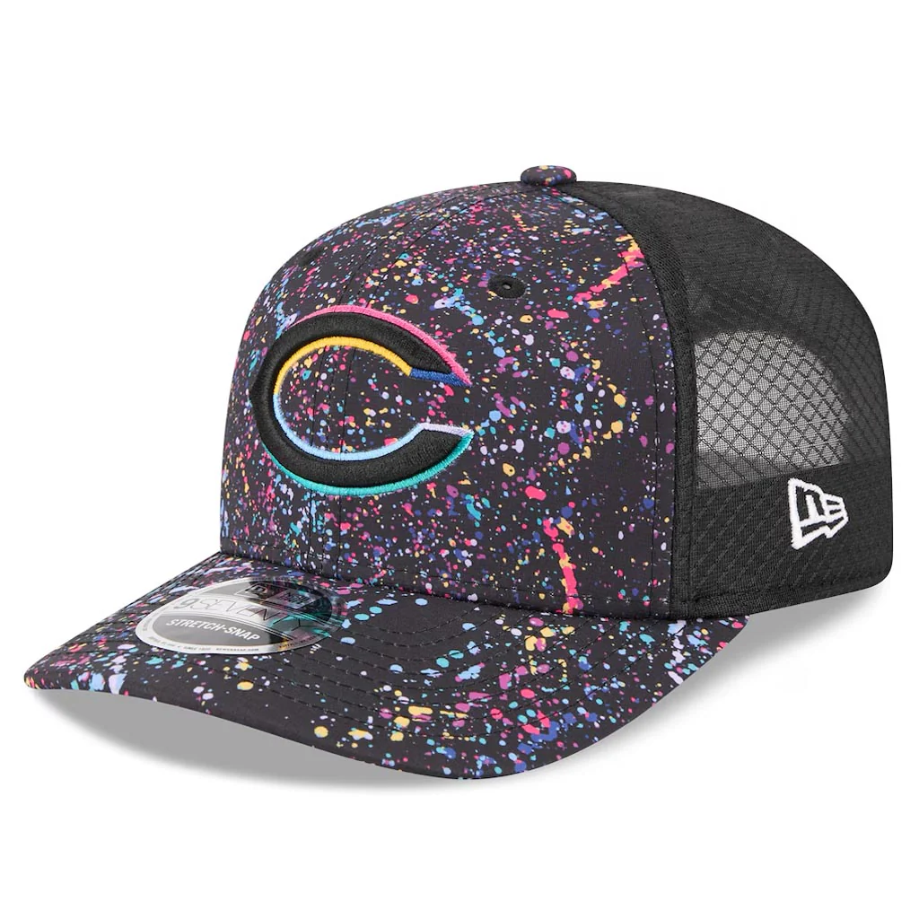 NFL Chicago Bears New Era 2025 Crucial Catch 9SEVENTY Stretch-Snapback Hat - Black - Image 2