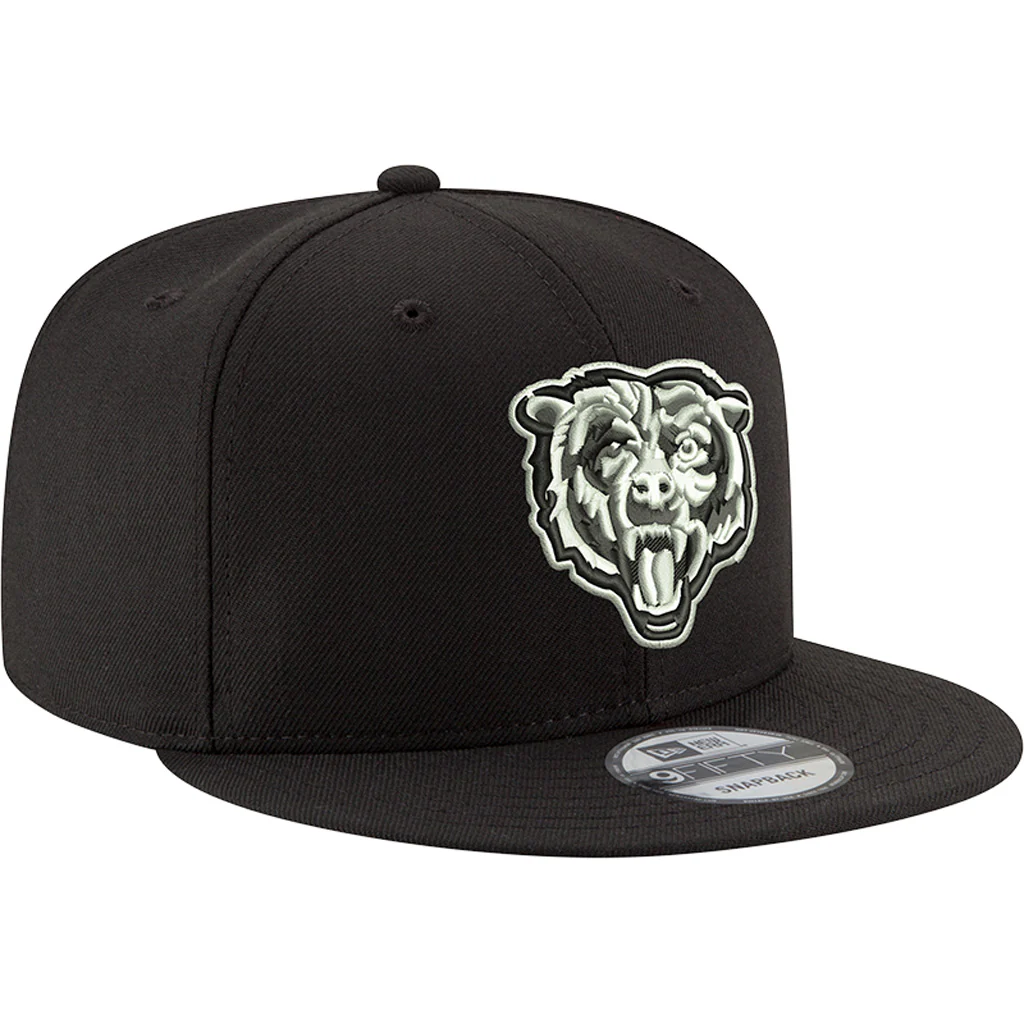 NFL Chicago Bears New Era Black & White 9FIFTY - Black Hat - Image 2