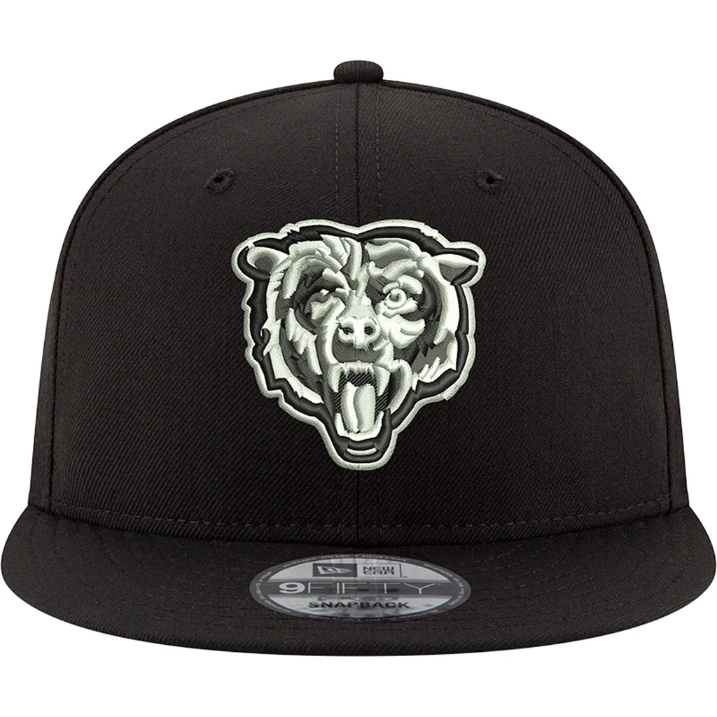 NFL Chicago Bears New Era Black & White 9FIFTY - Black Hat - Image 3