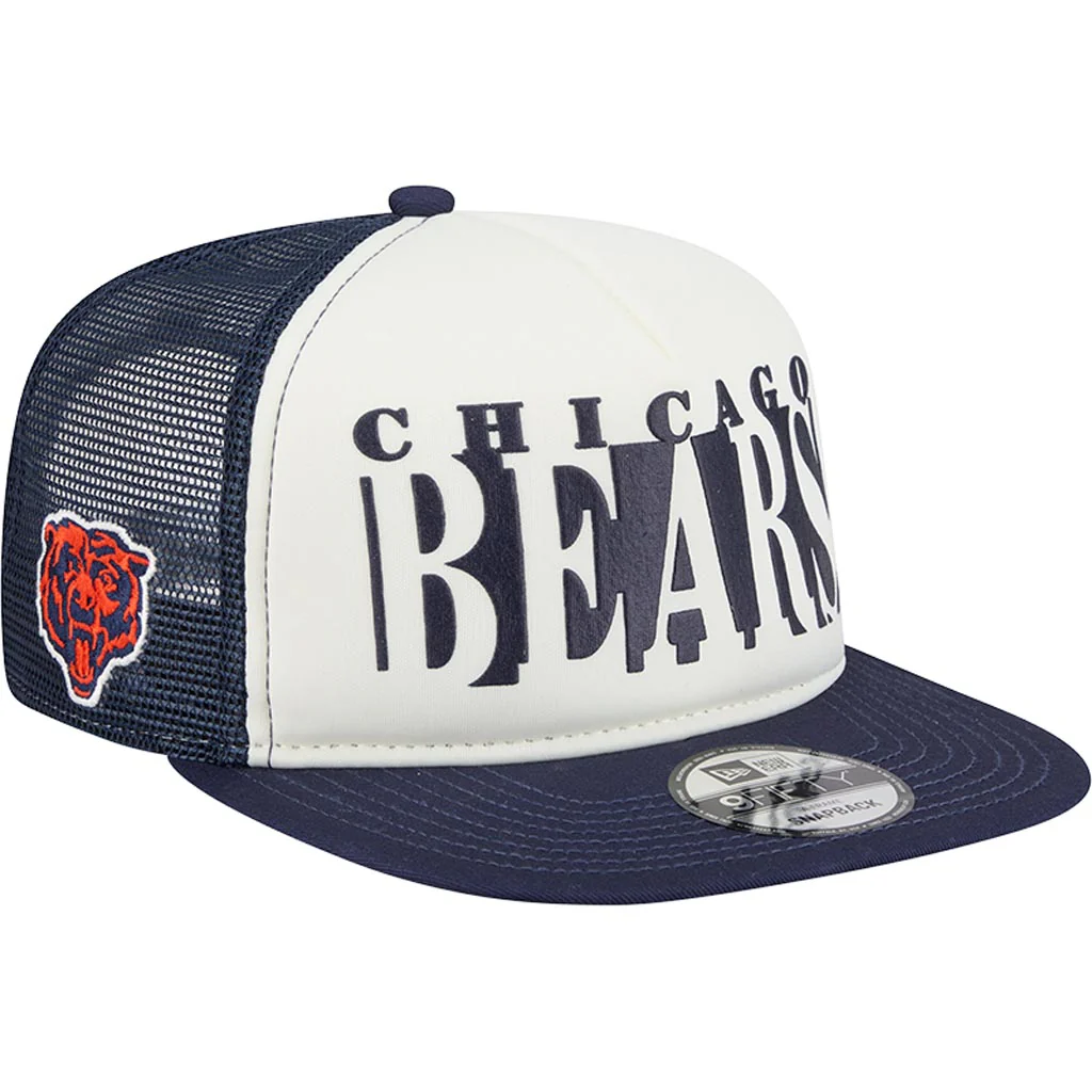 NFL Chicago Bears New Era Team Cutout 9FIFTY A-Frame Snapback Hat - Cream