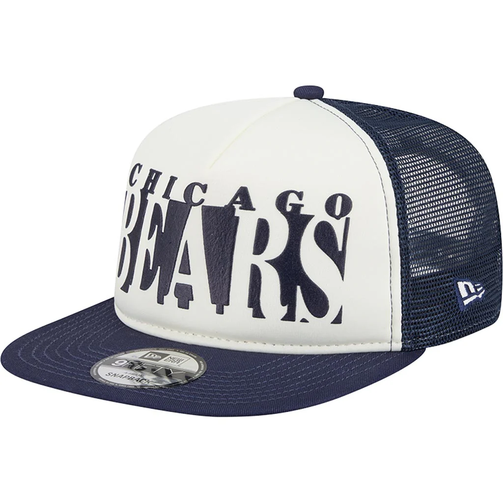 NFL Chicago Bears New Era Team Cutout 9FIFTY A-Frame Snapback Hat - Cream - Image 2