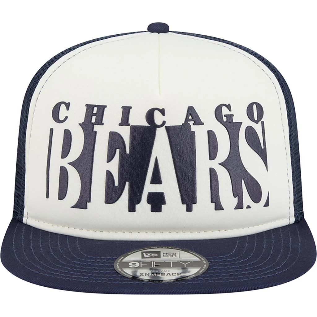 NFL Chicago Bears New Era Team Cutout 9FIFTY A-Frame Snapback Hat - Cream - Image 3