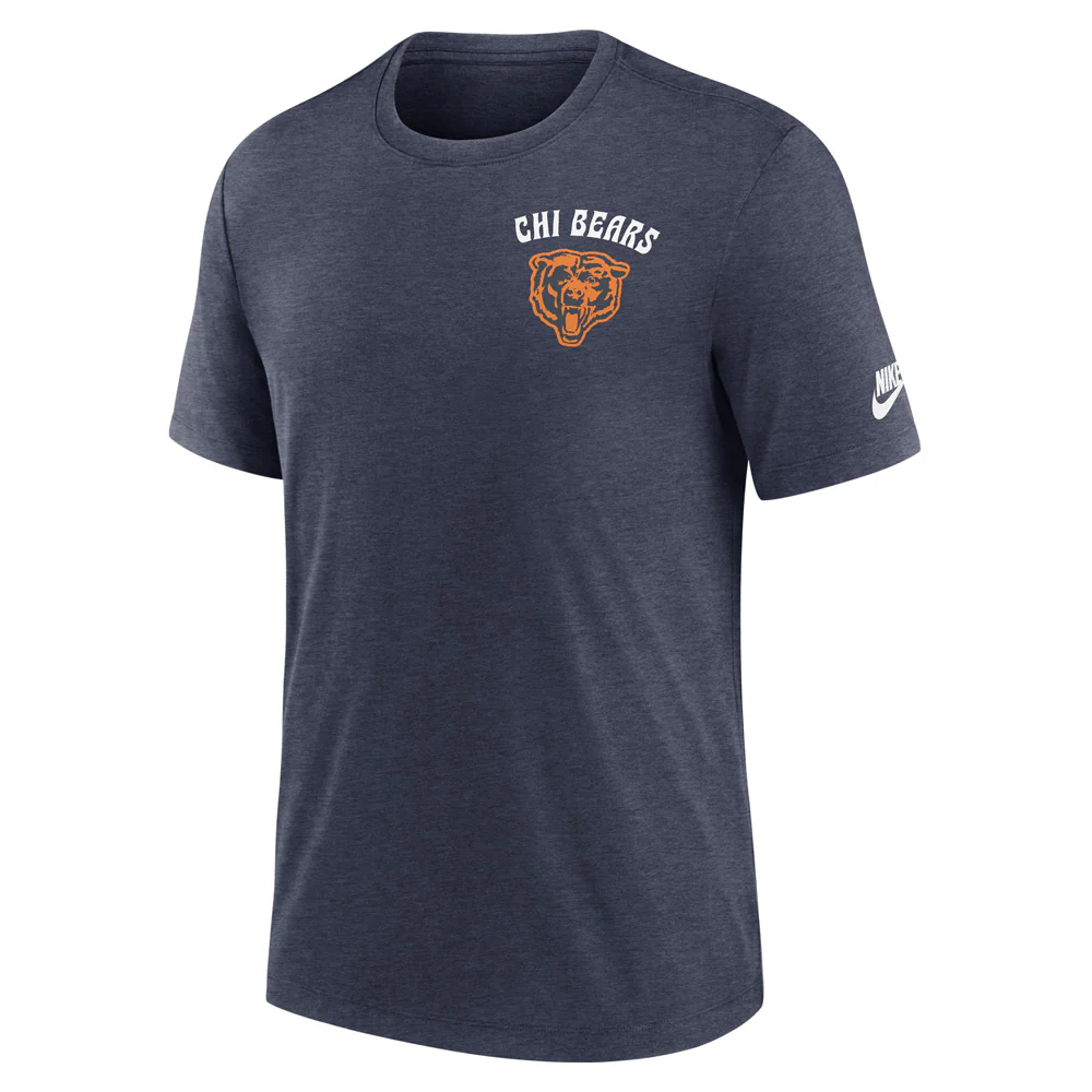 NFL Chicago Bears Nike 2-Hit Tri-Blend T-Shirt - Navy - Image 2