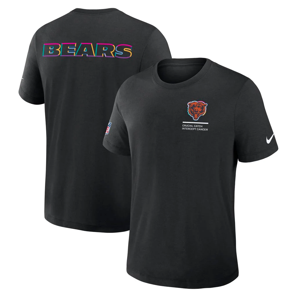 NFL Chicago Bears Nike 2025 Crucial Catch Tri-Blend T-Shirt - Black