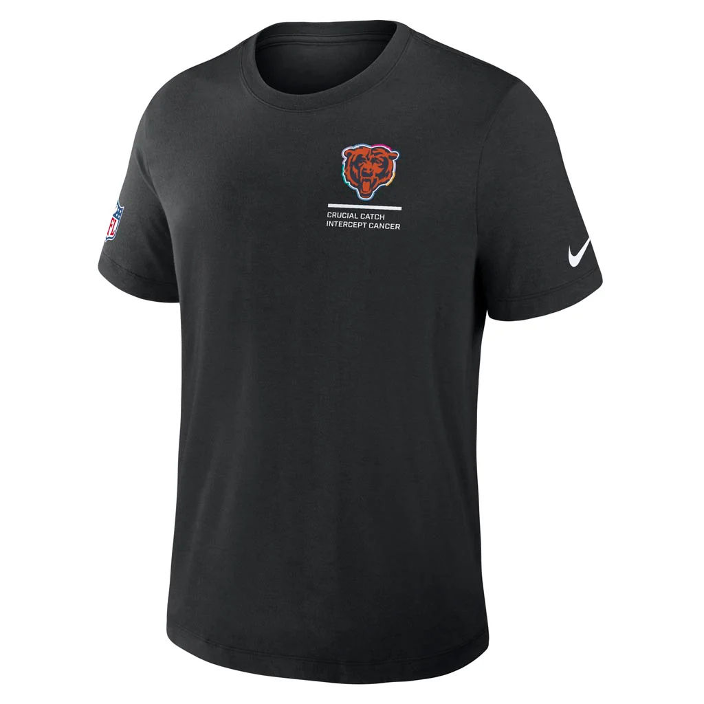 NFL Chicago Bears Nike 2025 Crucial Catch Tri-Blend T-Shirt - Black - Image 2