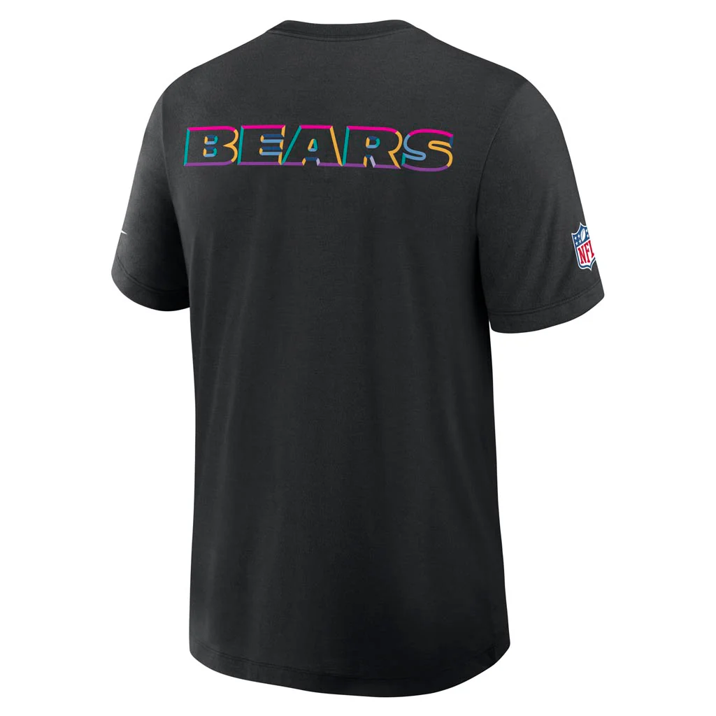NFL Chicago Bears Nike 2025 Crucial Catch Tri-Blend T-Shirt - Black - Image 3