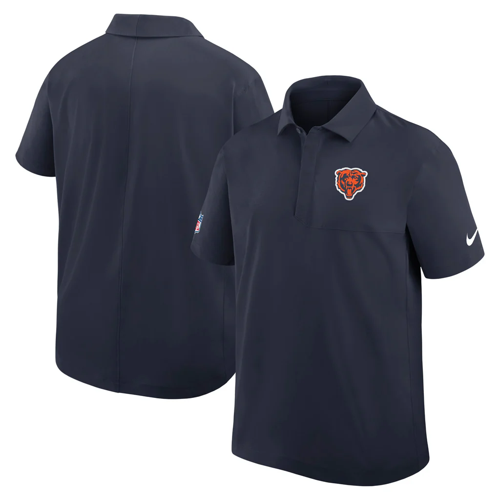 NFL Chicago Bears Nike 2025 Dri-Fit Sideline Woven Polo - Navy