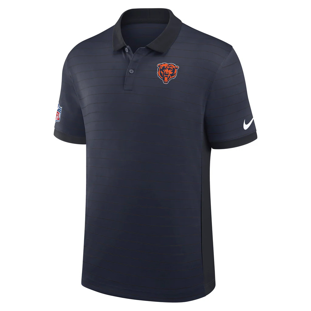 NFL Chicago Bears Nike 2025 Dri-Fit Striped Polo - Navy - Image 2