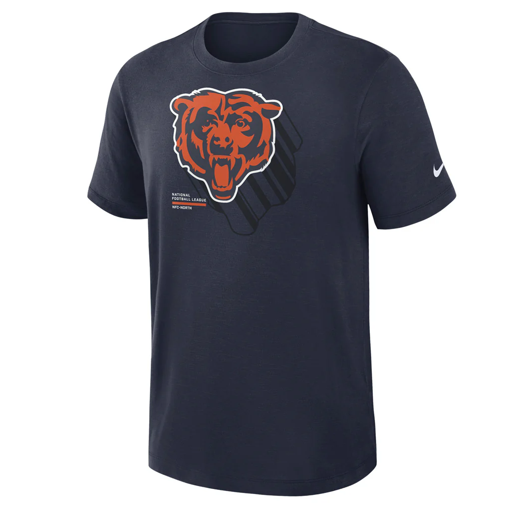 NFL Chicago Bears Nike Slub T-Shirt - Navy - Image 2
