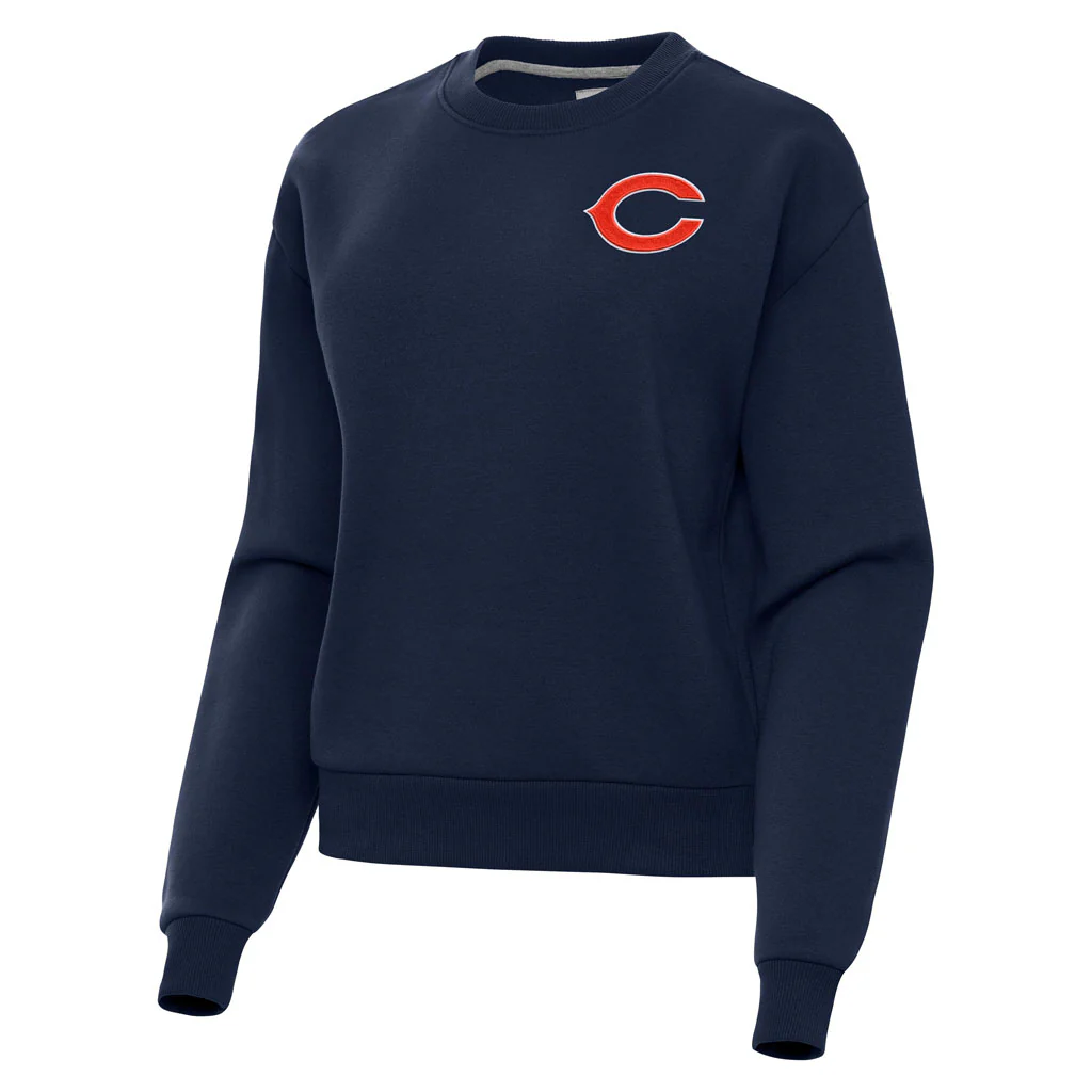 NFL Chicago Bears Women's Antigua Victory Crewneck Sweater - Navy