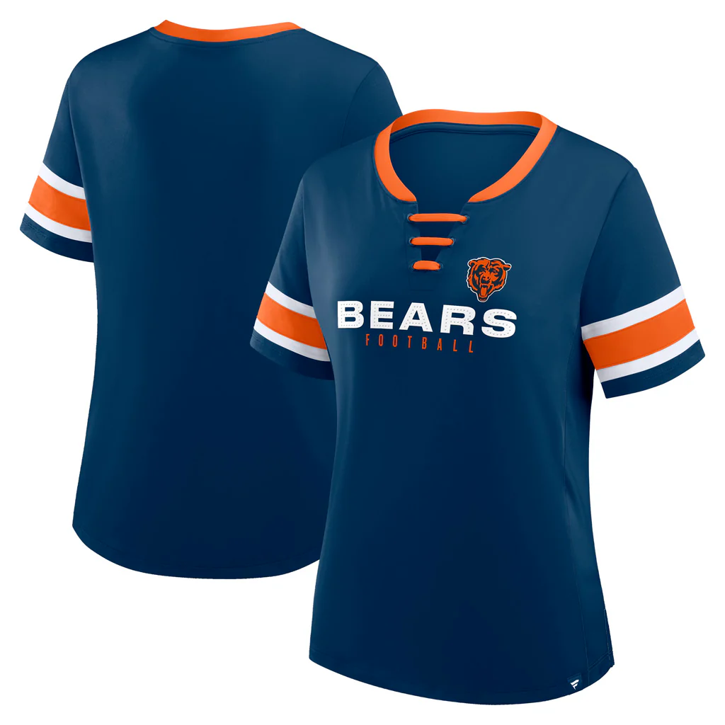 NFL Chicago Bears Women's Fanatics Draw Play Athena Lace-Up Top - Navy