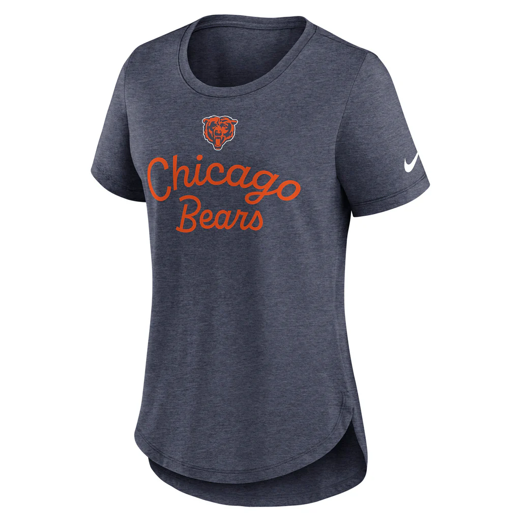 NFL Chicago Bears Women's Nike Fashion Triblend T-Shirt - Navy - Image 2