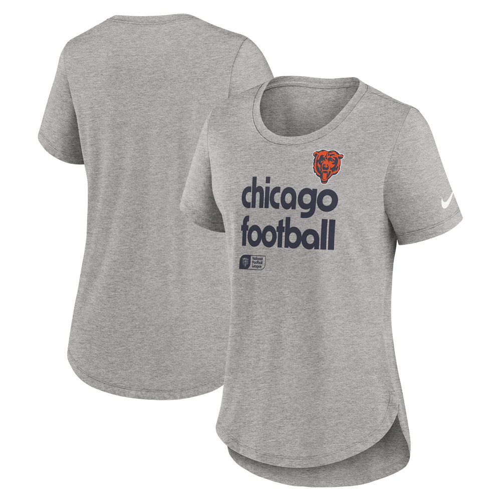 NFL Chicago Bears Women's Nike Tri-Blend Fashion T-Shirt - Heather Gray