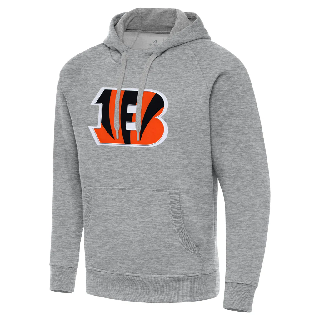 NFL Cincinnati Bengals Antigua Full Front Victory Pullover Hoodie - Heather gray - Image 3